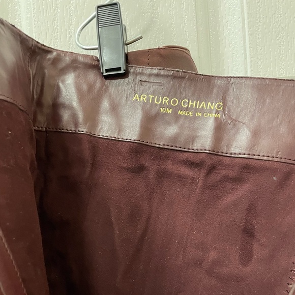 Arturo Chiang Knee High Riding Boots Size 10M Burgundy 16” - Picture 9 of 11